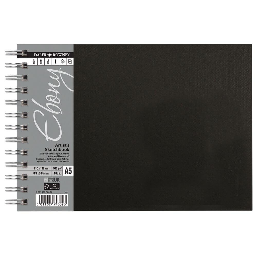 Daler Rowney Ebony A5 Landscape Spiral Sketchbook